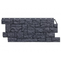 Фасадные панели (цокольный сайдинг) коллекция камень дикий - Асфальт