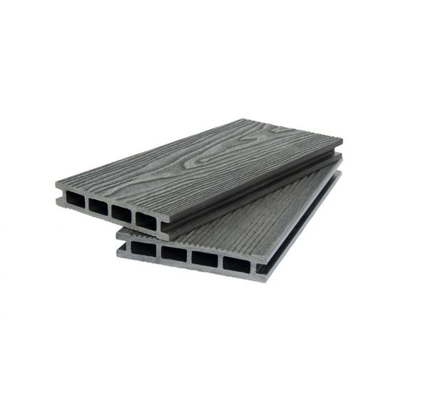 Террасная доска ДПК 3D+вельвет пустотелая двухсторонняя Черный от производителя  Polivan Group по цене 730 р