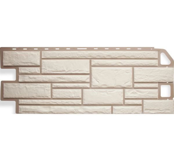 Фасадные панели (цокольный сайдинг) Камень Белый от производителя  Альта-профиль по цене 632 р