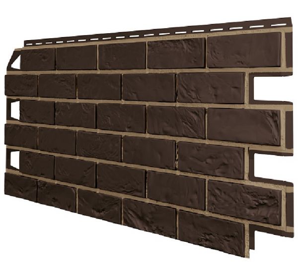 Фасадные панели (Цокольный Сайдинг) VOX Vilo Brick Тёмно-коричневый от производителя  Vox по цене 570 р