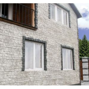 Фасадные панели (цокольный сайдинг) коллекция камень дикий - Жемчужный от производителя  Fineber по цене 740 р