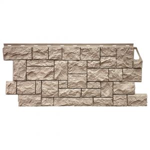 Фасадные панели (цокольный сайдинг) коллекция камень дикий- Песочный от производителя  Fineber по цене 740 р