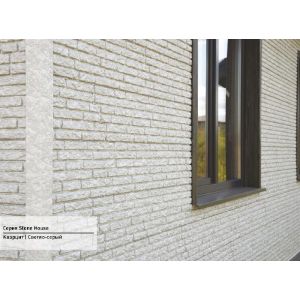 Фасадная панель Стоун Хаус Кварцит - Светло-Серый от производителя  Ю-Пласт по цене 402 р