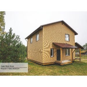 Фасадная панель Стоун Хаус Кварцит - Темно-Бежевый от производителя  Ю-Пласт по цене 0 р