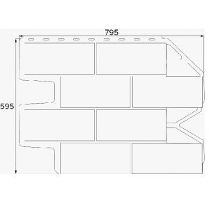 Фасадные панели (цокольный сайдинг) Блок - Молочно-белый от производителя  Fineber по цене 445 р
