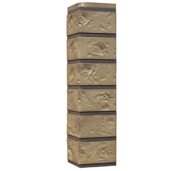 Угол наружный Цокольный сайдинг «Старый форт» Золотистый от производителя  Nordside по цене 488 р