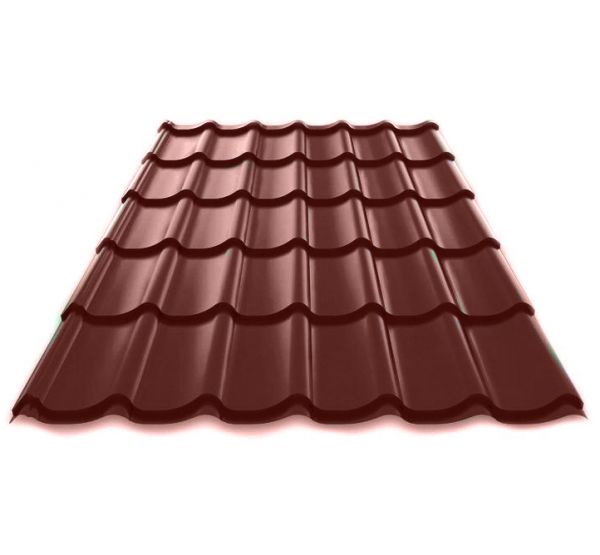 Металлочерепица Norman полиэстер 0,5 сталь RAL 8017 Коричневый от производителя  МеталлПрофиль по цене 647 р