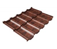 Металлочерепица модульная квинта Uno c 3D резом 0,45 Safari Twincolor Brown