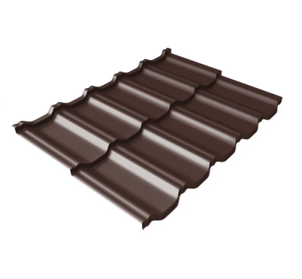 Металлочерепица модульная квинта Uno c 3D резом 0,5 GreenСoat Pural RR 887 шоколадно-коричневый (RAL 8017 шоколад) от производителя  Grand Line по цене 1 189 р