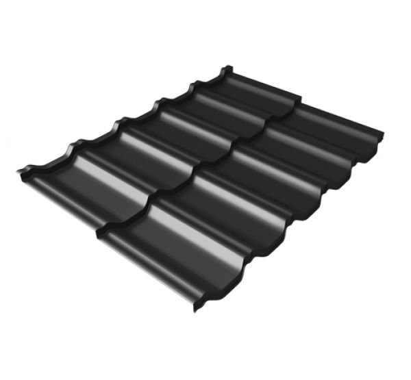 Металлочерепица модульная квинта Uno c 3D резом 0,5 Rooftop Matte RAL 9005 черный от производителя  Grand Line по цене 902 р