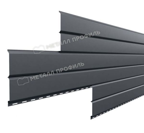 Металлический сайдинг Lбрус-15х240 (PURMAN-20-7024-0.5) Серый графит от производителя  Металл Профиль по цене 1 550 р