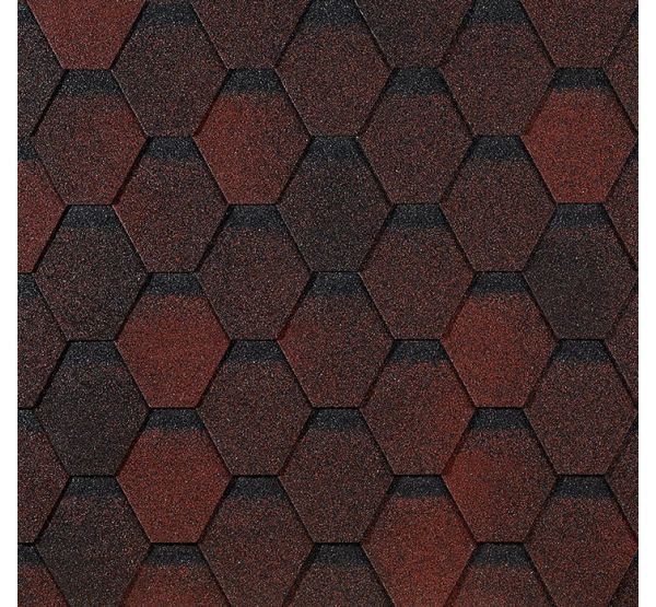 Гибкая черепица Шестигранник Красный от производителя  Docke по цене 359 р