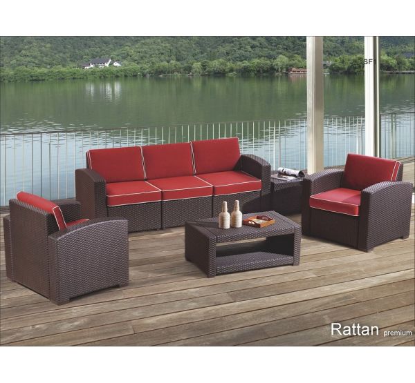 Уличный диваны и кресла Rattan Premium 5 Венге. Подушки оранжевые от производителя  Rattan по цене 80 000 р