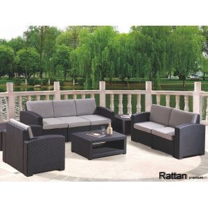 Уличный диваны и кресла Rattan Premium 5 Венге. Подушки оранжевые от производителя  Rattan по цене 80 000 р