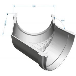 Угол желоба универсал 135˚ Premium ПВХ Пломбир от производителя  Docke по цене 1 072 р